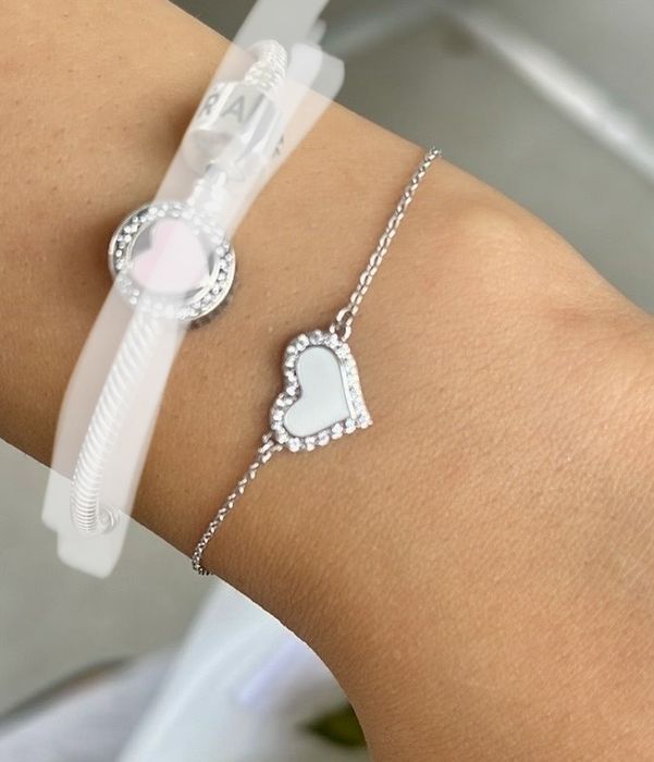 Браслет зі срібла з фіанітами