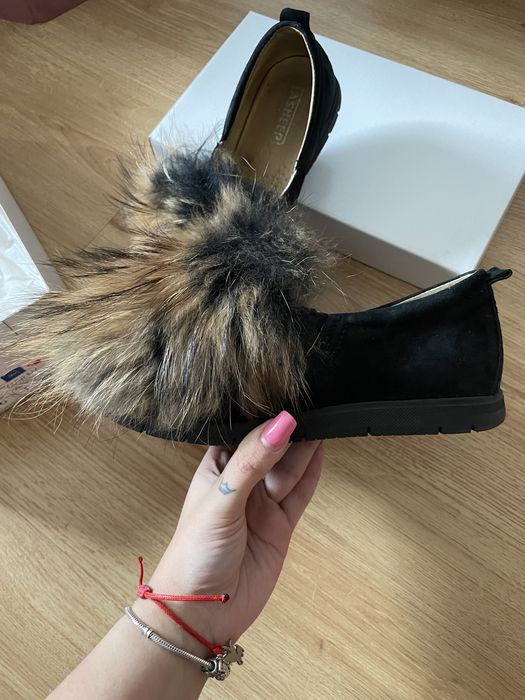 Buty skorzane z naturalnym jenotem