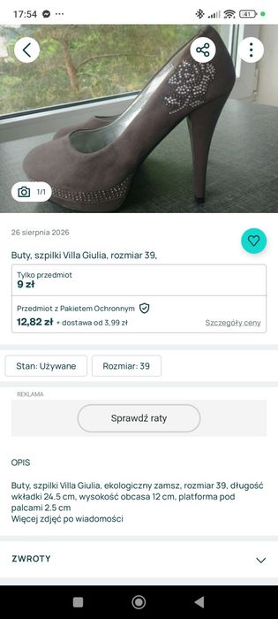 Buty szpilki rozmiar 39