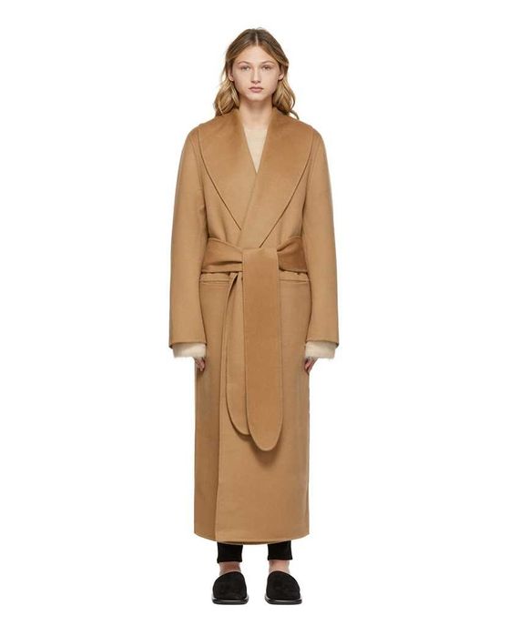 Пальто Toteme Robe Coat Eggnog \ Camel \ Black