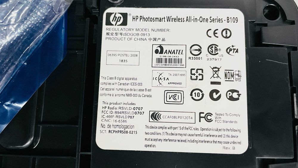 Impressora HP Photosmart All-in-One Wireless B109