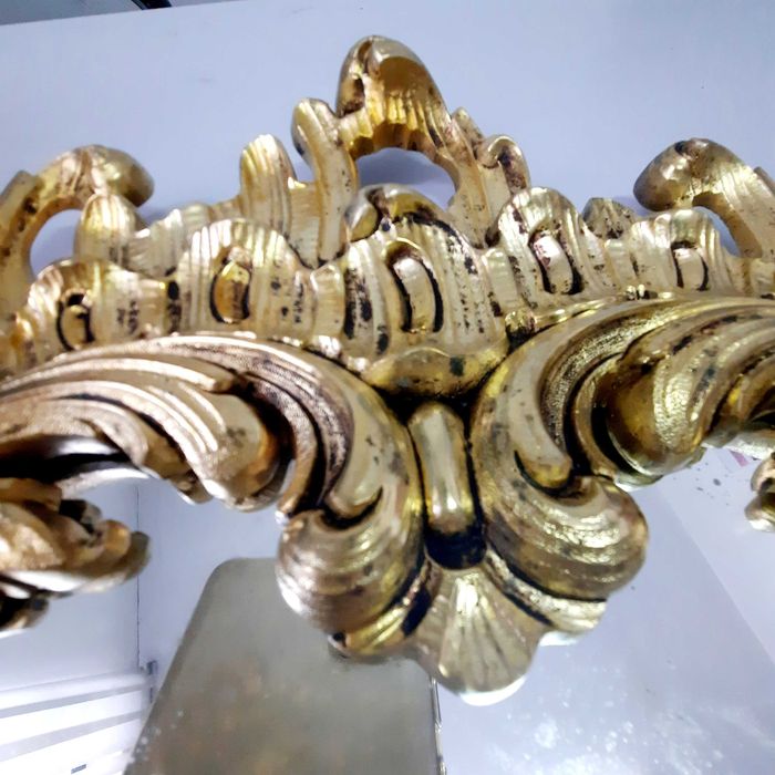 Vinnage, espelho de parede de latão, espelho em formato vitoriano