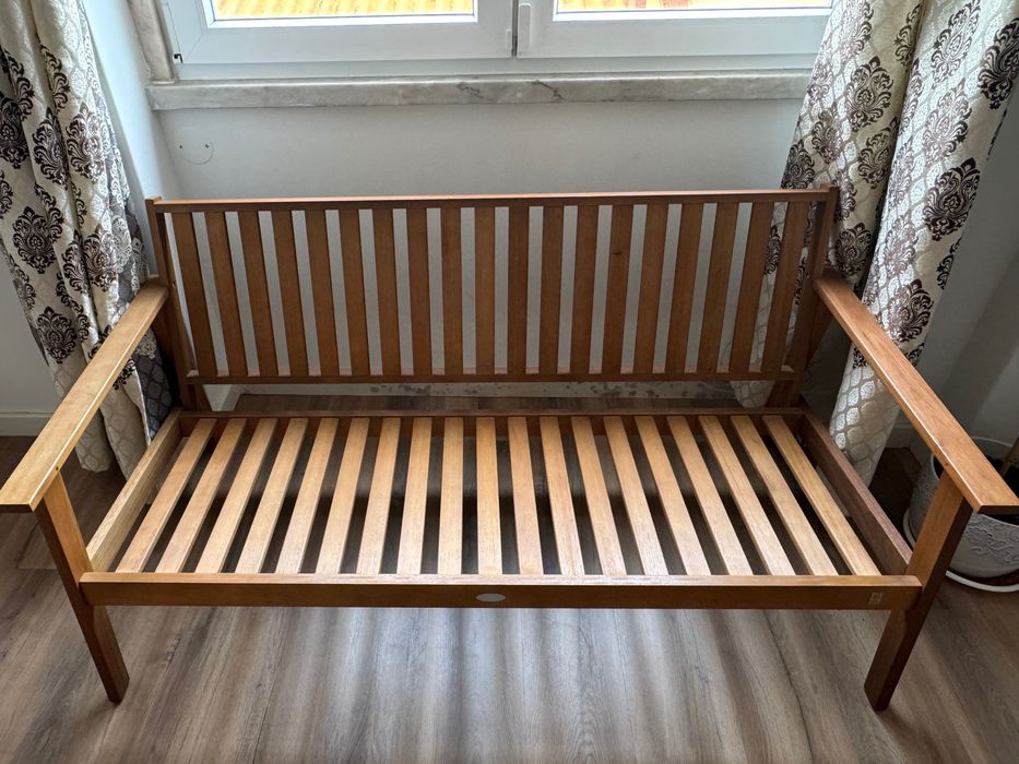 Sofá de Teca  - 5 lugares com mesa | Ótimo Estado | Interior/Jardim