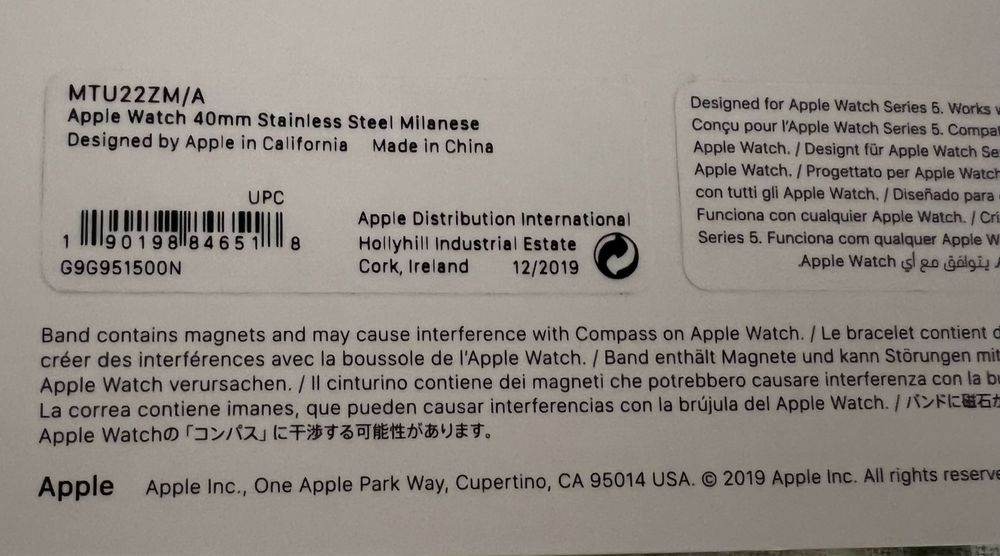 Bracelete iwatch 40mm Milanese