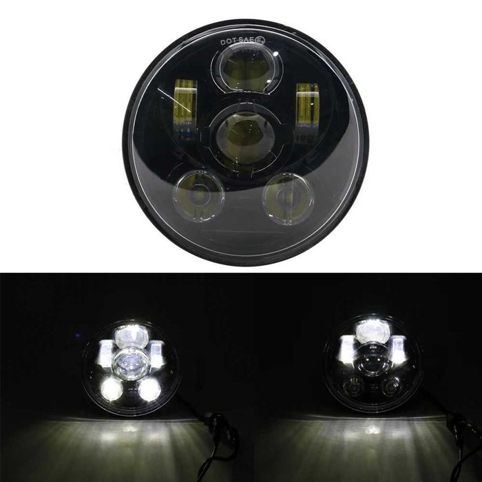 Farol frontal LED 5.75 pol cafe racer bobber chopper