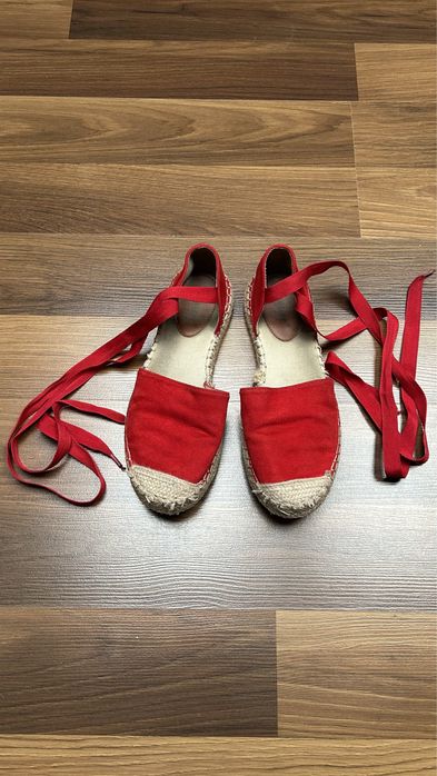 Espadryle czerwone ze wstążkami SeaStar rozmiar 38