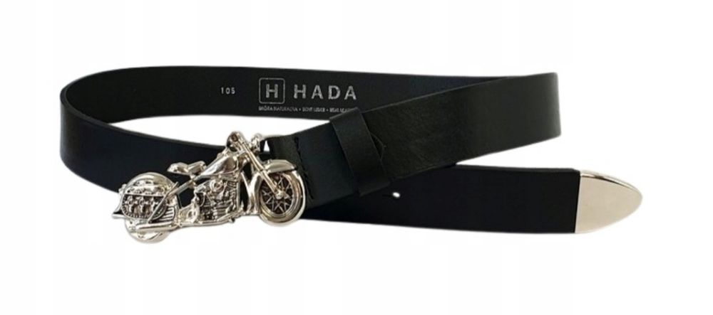 Pas pasek skórzany do spodni jeans motor