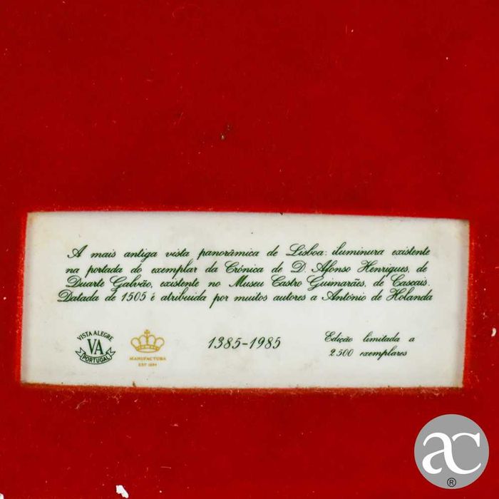 Quadro / Placa em porcelana Vista Alegre “Vista Panorâmica de Lisboa”
