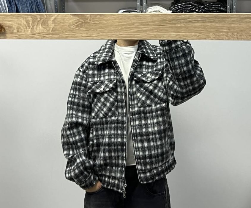 Новий овесайз джекет куртка Oversize zip jacket бомбер харик в клетку