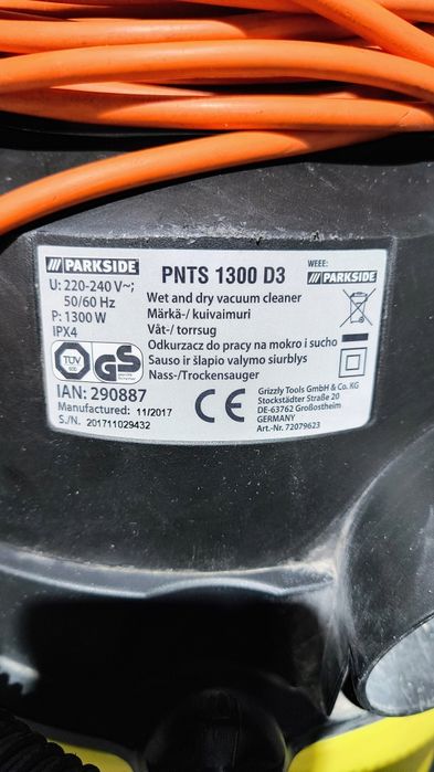 Odkurzacz przemysłowy Parkside PNTS 1300 DS