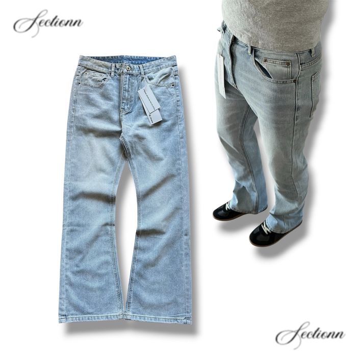 Flared Blue Bootcut Jeans Джинси Фларед Кльош Клеш голубі Широкі Baggy Y2k Sk8 Archive Opium Racer Jaded London Balenci Джинсы Буткат Голубые Опиум