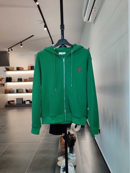 Худі AMI Paris Ami De Coeur Zipped Hoodie Green