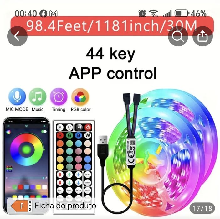 Fita LED Inteligente de 30 metros