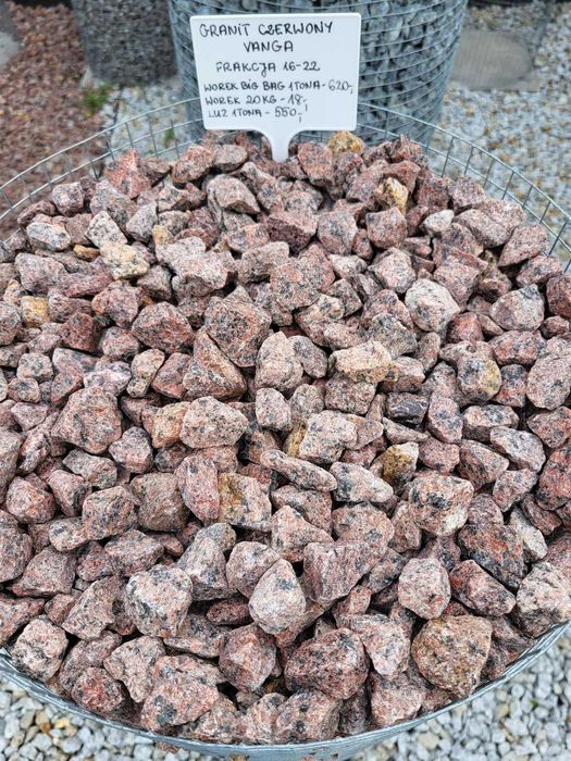 Granit Vanga grys czerwony 16-22 mm Kamienie ogrodowe do akwarium