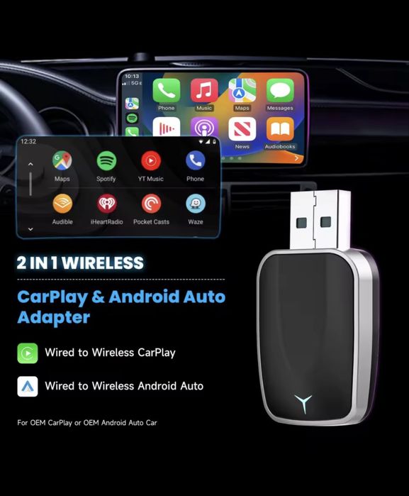 Adapter CarPlay/AndroidAuto  2w1.