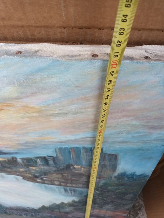 Quadro pintado à mão Paisagem Por do Sol