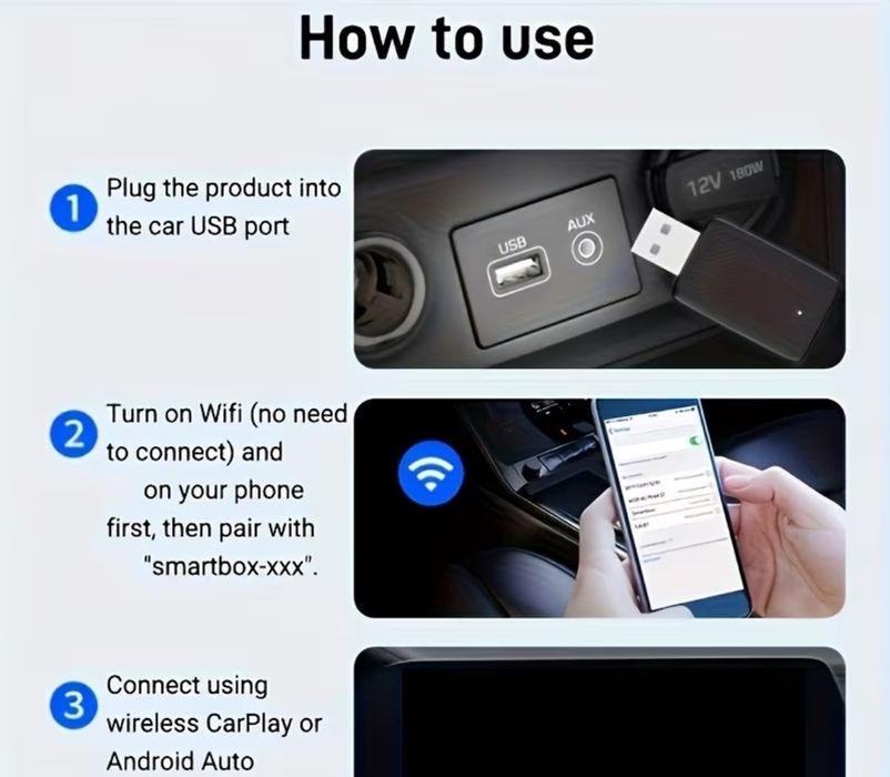 Bezprzewodowy Adapter CarPlay i Android Auto Mini - Konwerter