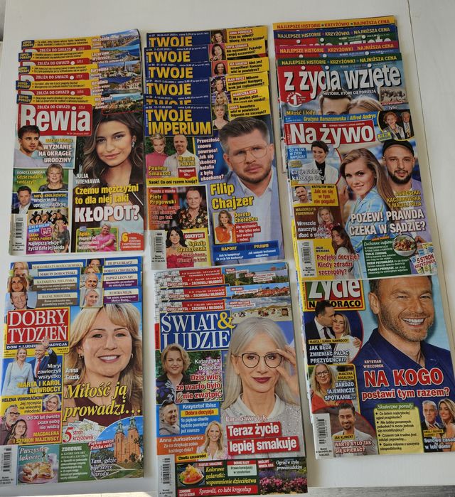 Gazety czasopisma Rewia Życie na gorąco itp