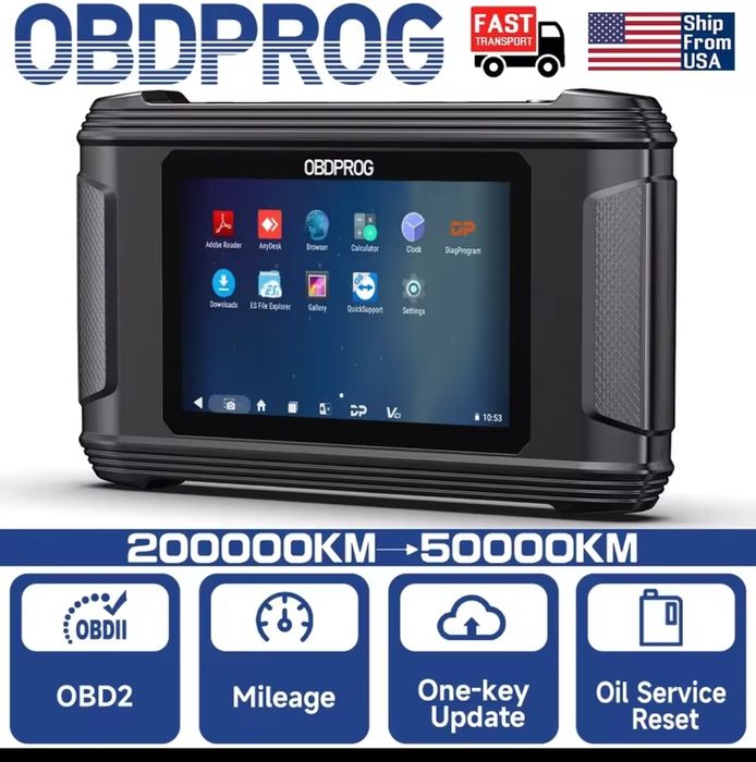 Obdprog m500 obd2 scanner ferramenta de ajuste quilometragem óleo rede