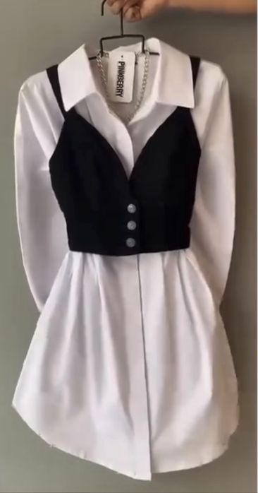 Подовжена рубашка та жилетка