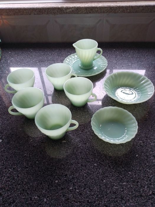 Peças para chá de vidro verde anchor