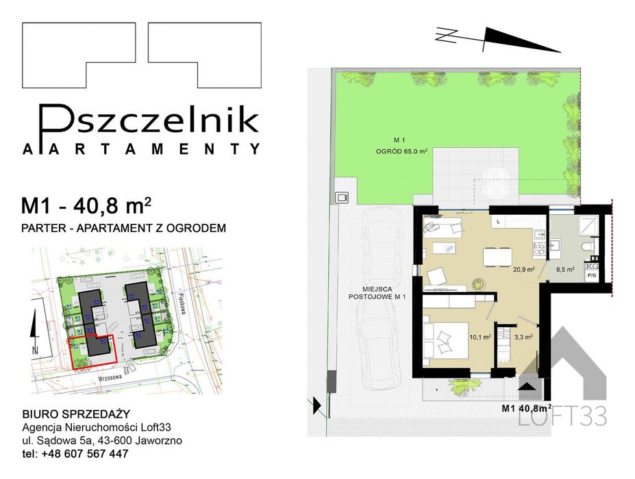Dwupokojowy apartament na parterze z ogrodem - Pszczelnik Apartamenty