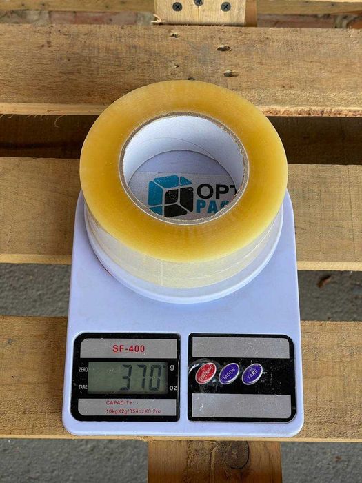 Скотч пакувальний прозорий 48 мм × 200 м, 370 г, міцний, клейка стрічка