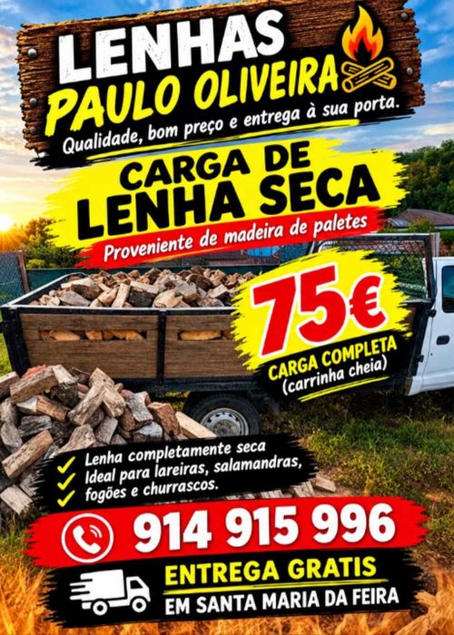 Carrinha cheia de lenha