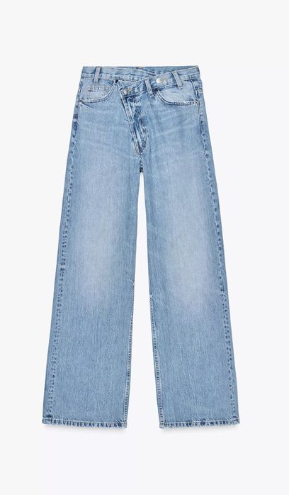 Джинси Zara wide leg 34 42 скошена талія