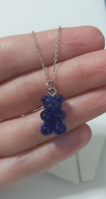 Colares, em aço, do ursinho. Com extensor.