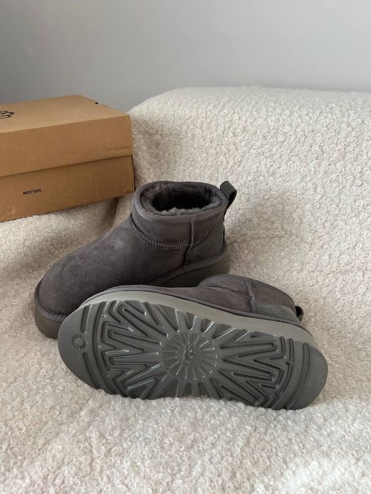 UGG Grey Boots With 3cm. Жіночі Угги Сірі На Платформі 3см. ТОП Взуття