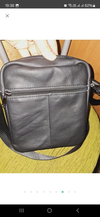 Новая мужская сумка на плече барсетка кожа 100% черная