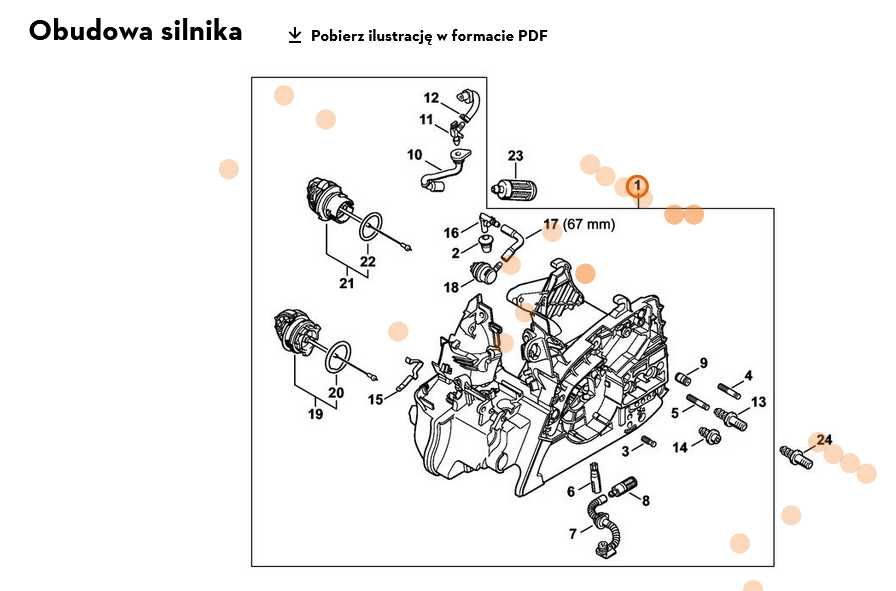 Obudowa silnika pilarki Stihl MS 171,181,211