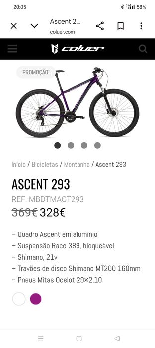 Bicicleta Coluer 293 ascent pragma em alumínio