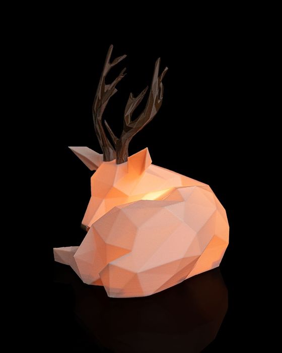 Lâmpada de Mesa Rena Lowpoly - Natal