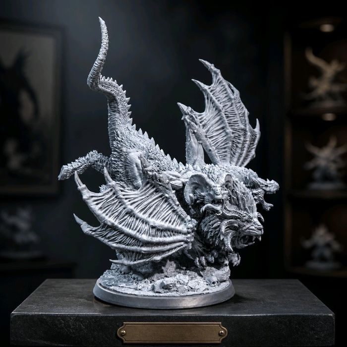 Chimera Legendarna Bestia figurka 32mm 14K zgodna z DnD RPG Pathfinder