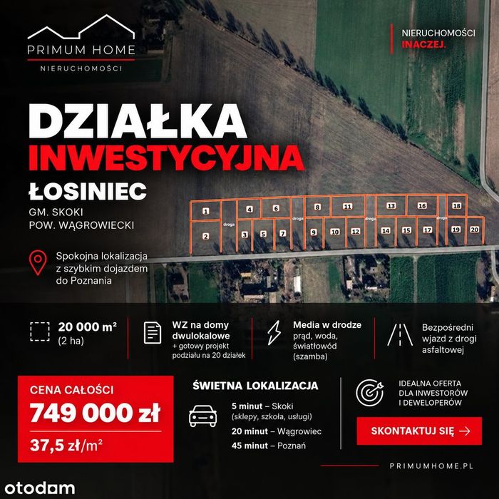 Teren pod Osiedle 20 Działek (Domy Dwulokalowe)