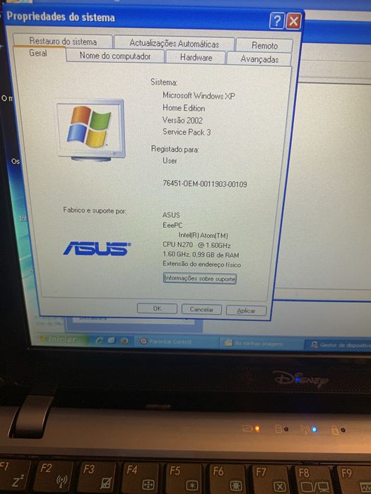 Asus eee pc versão Disney