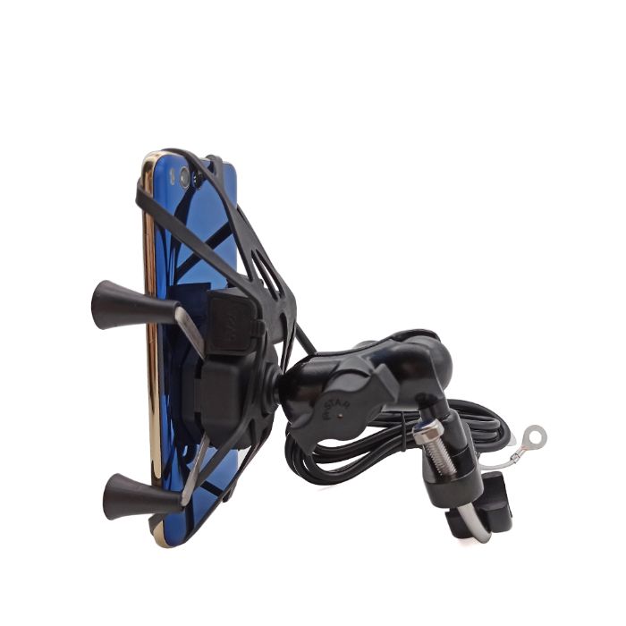 UCHWYT MOTOCYKLOWY ładowarka telefon 2 mocowania USB xram x-grip