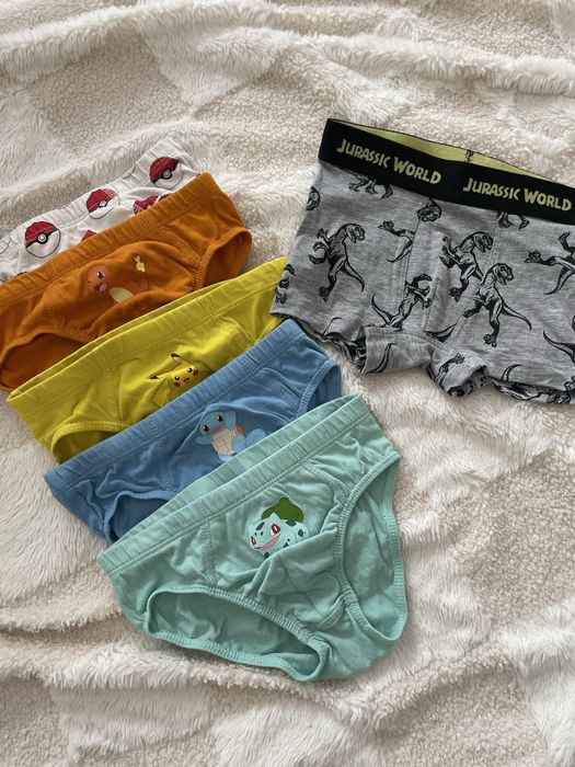 Zestaw slipów H&M chlopiecych i bokserki pokemon 98/104