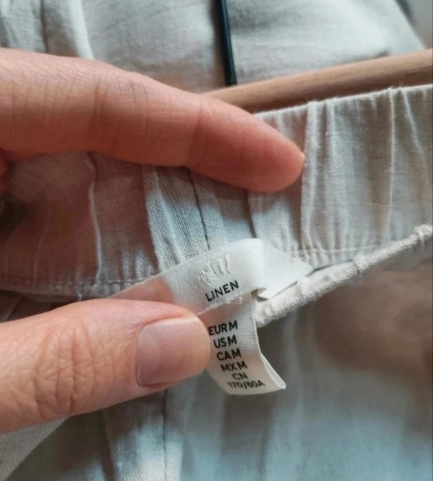 Lniane spodnie z szerokimi nogawkami H&M