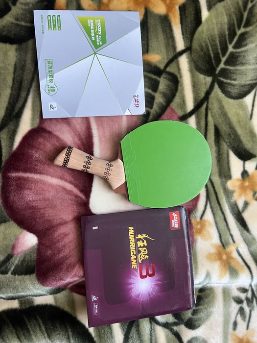 Ракетка ручной работы,накладки hurricanelll