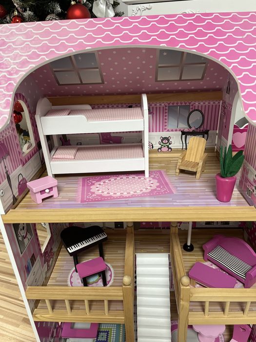 Domek drewniany dla lalek Basia 90 cm plus basen