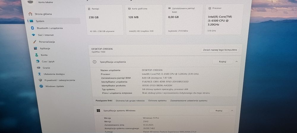 Komputer Dell Optiplex 7050