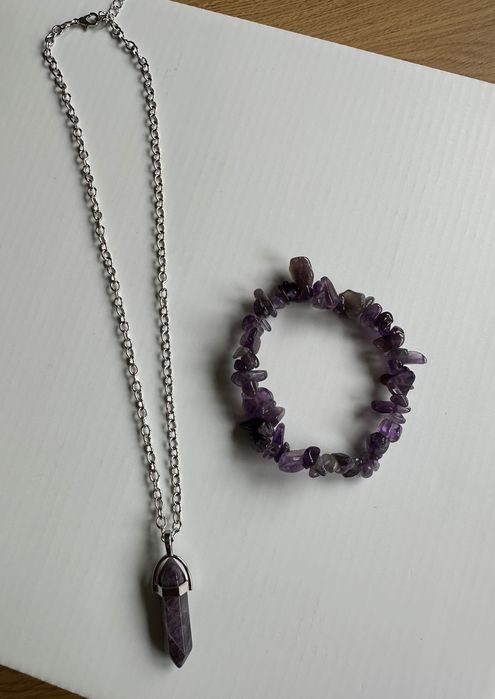 Colar + Pulseira Roxo