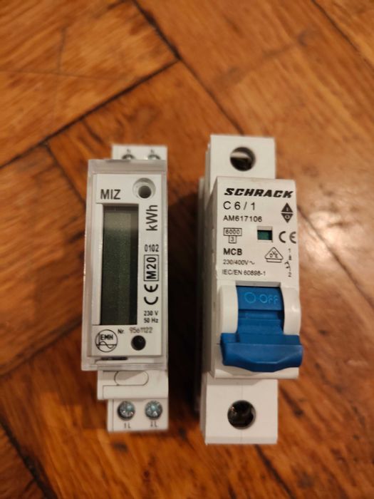 SCHRACK- Licznik energii czynnej 32A jednofazowy + zabezpieczenie