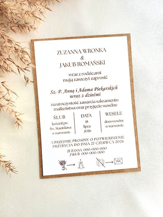 Zaproszenie na ślub wesele Dla gości