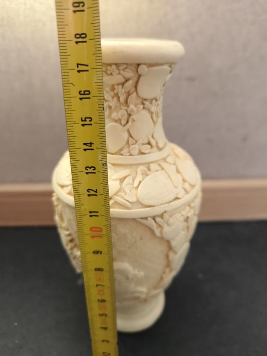 Jarra Estilo Marfim Esculpida Oriental