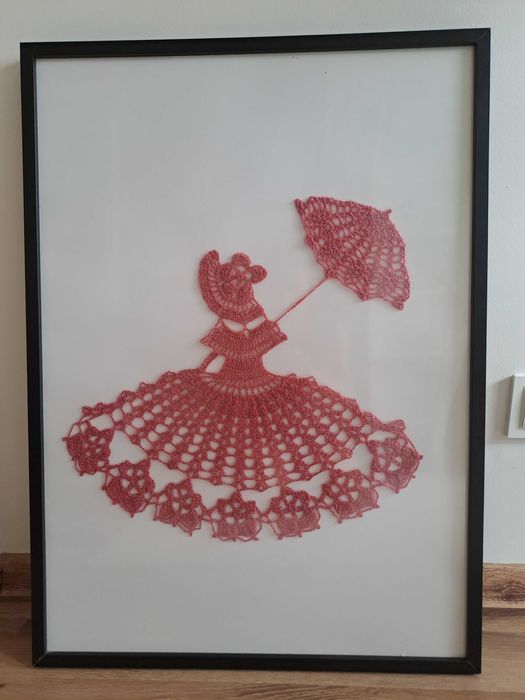 Dama z parasolką w ramie 50x70cm