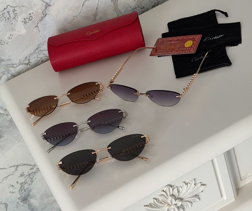 Солнцезащитные очки cartier в оправе полный комплект